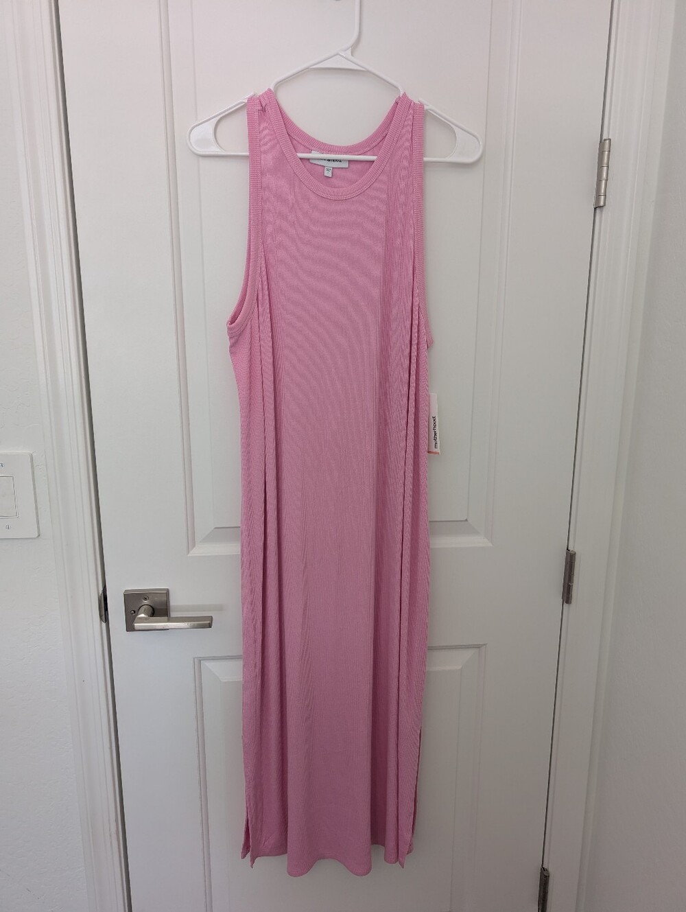 Motherhood Maternity Pink Ribbed Tank Maxi Dress